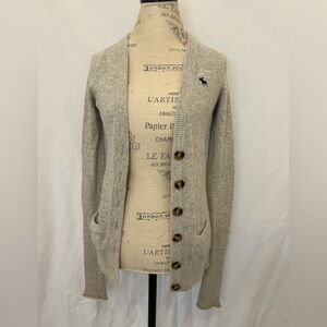 Abercrombie & Fitch Gray Cardigan Sweater